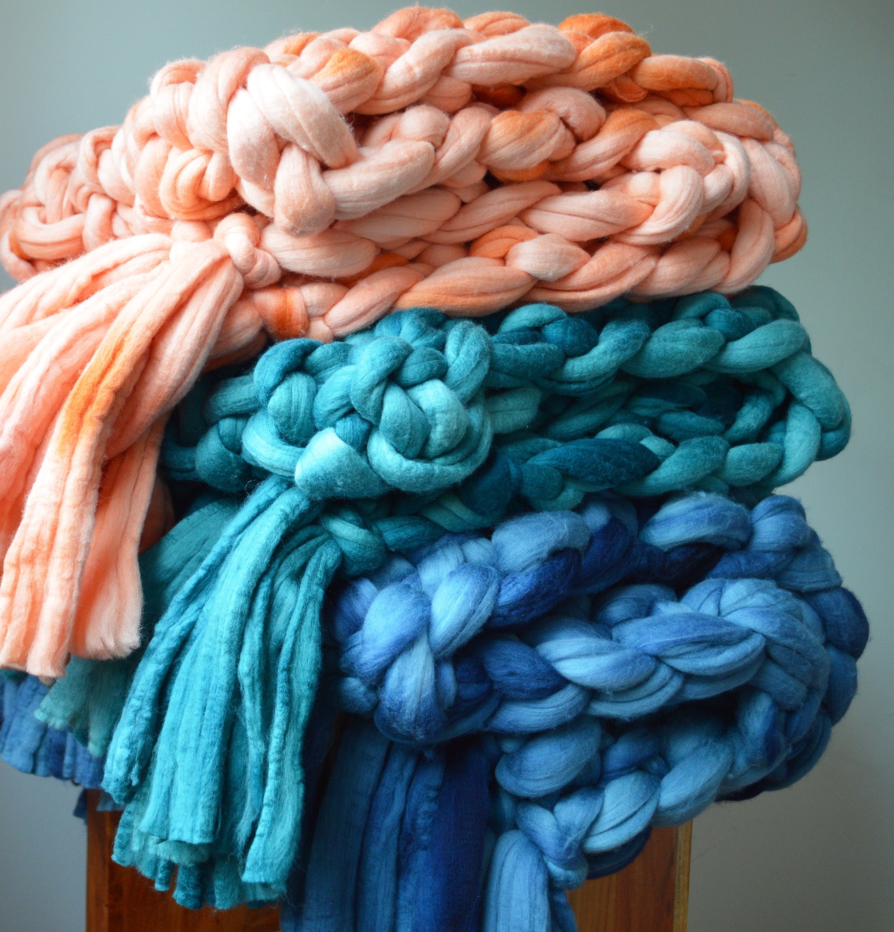 Chunky Yarn SALE! 100% Merino Wool Arm Knit, Giant Yarn Chunky Knit.
